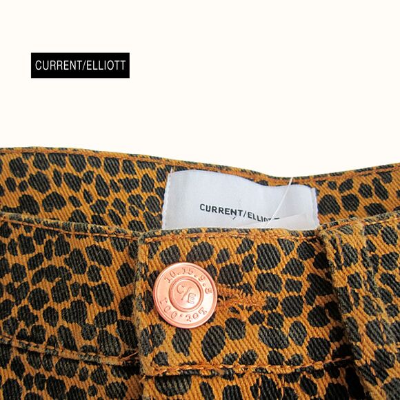 CURRENT/ELLIOTT NEW Glam Rock HIGH WAIST STILETTO Spotted Leopard Crop Jean 26/2 - Picture 8 of 12